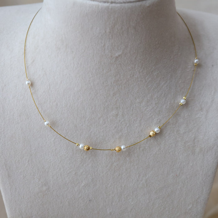 Heritage gold plated invisible short necklace IN667