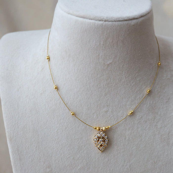 Heritage gold plated invisible short necklace IN669