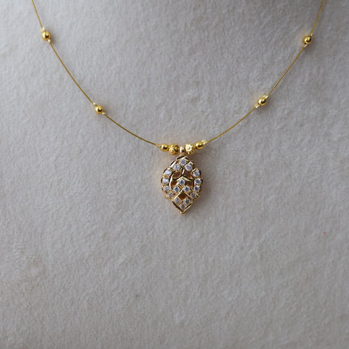 Heritage gold plated invisible short necklace IN669