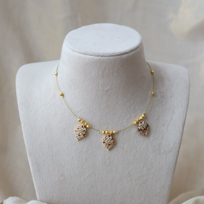 Heritage gold plated invisible short necklace IN671
