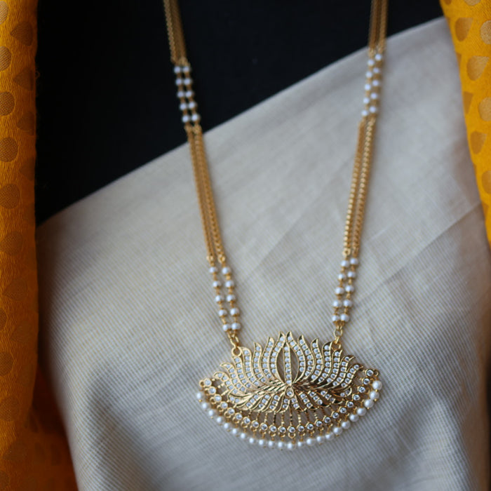 Heritage gold plated padakam long necklace HP7022