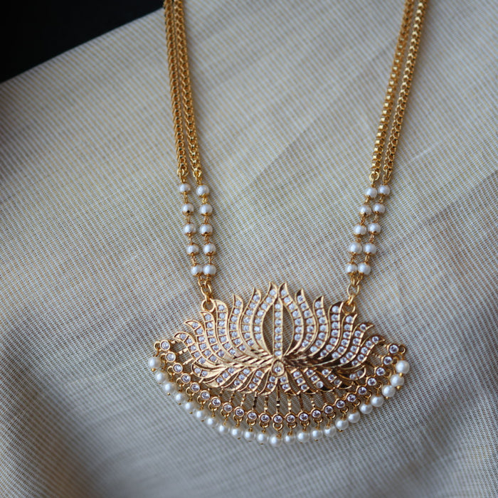 Heritage gold plated padakam long necklace HP7022