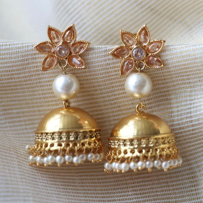 Trendy gold jumka earring TJ788