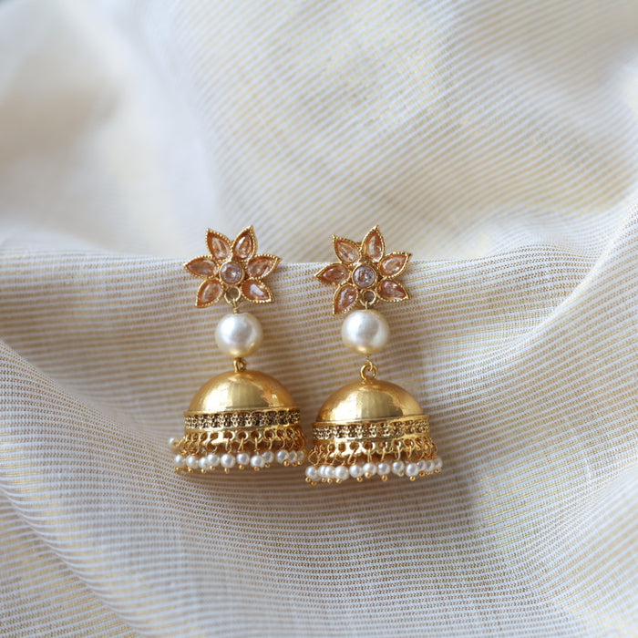 Trendy gold jumka earring TJ788