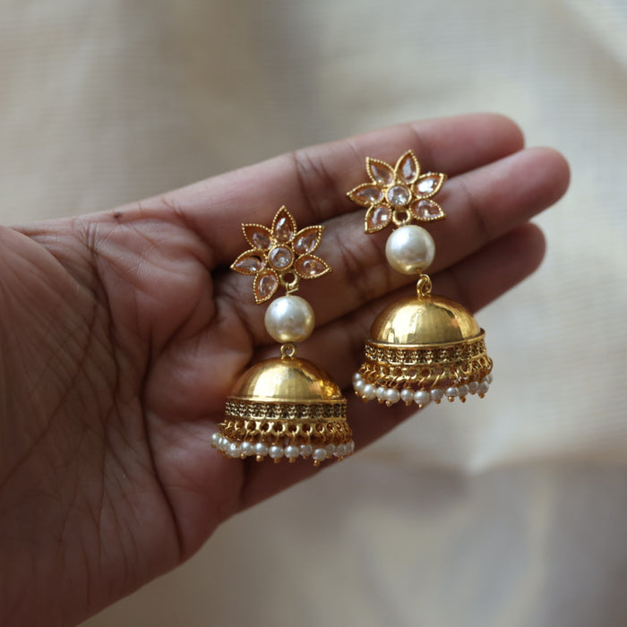 Trendy gold jumka earring TJ788