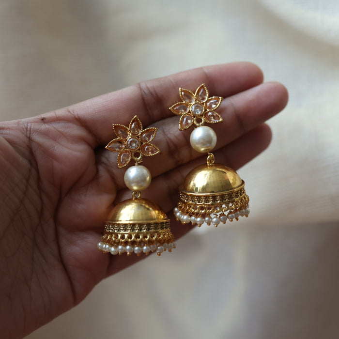 Trendy gold jumka earring TJ788