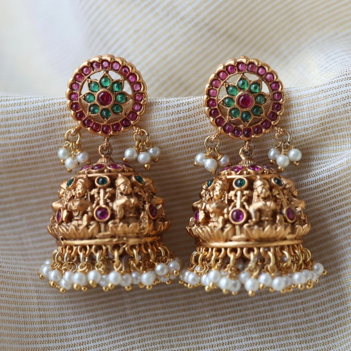 Antique temple design jumka earrings  AJ420