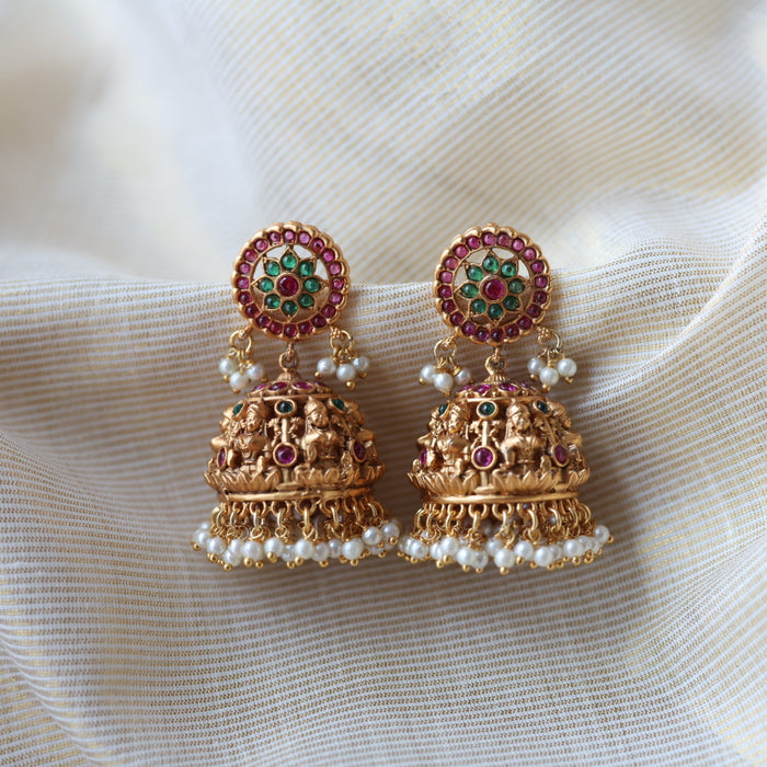 Antique temple design jumka earrings  AJ420