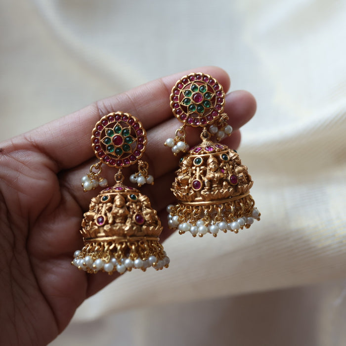Antique temple design jumka earrings  AJ420