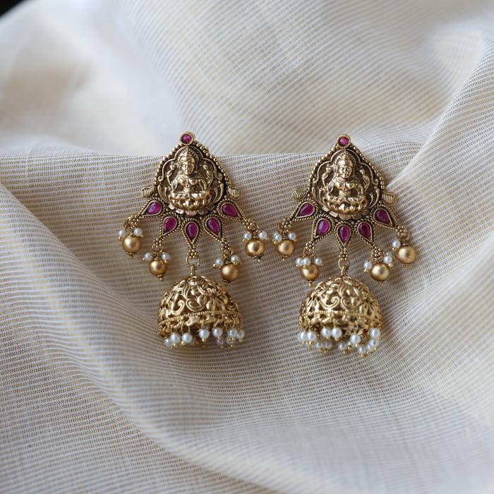 Antique temple design jumka earring AJ8782