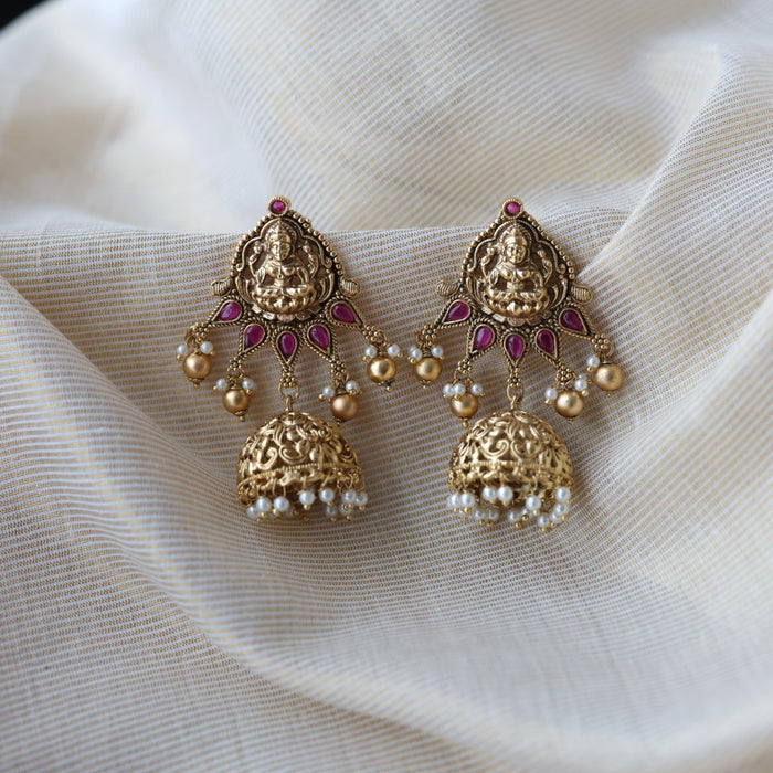 Antique temple design jumka earring AJ8782