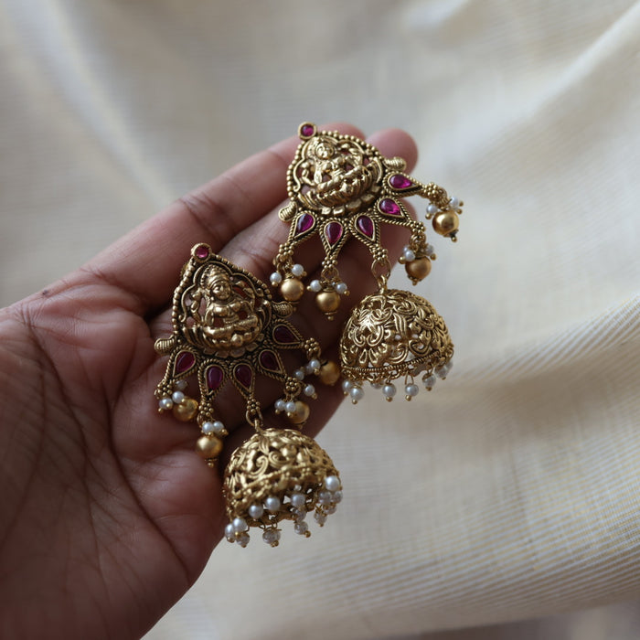 Antique temple design jumka earring AJ8782