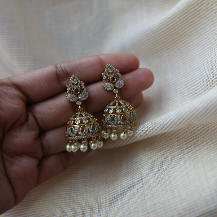 Antique peacock design jumka earrings  AJ4290