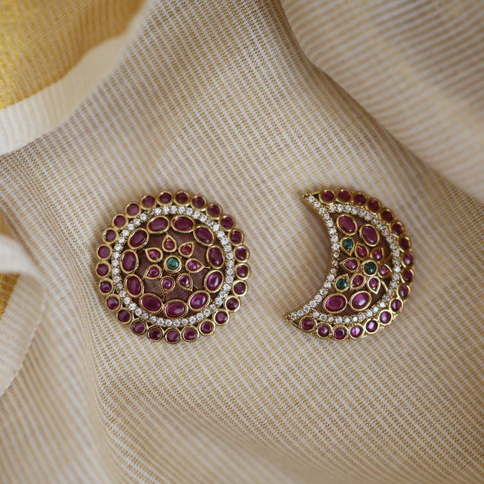Ruby green stone sun and moon hair accessories HA0033