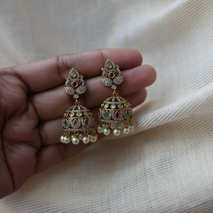 Antique peacock design jumka earrings  AJ4290