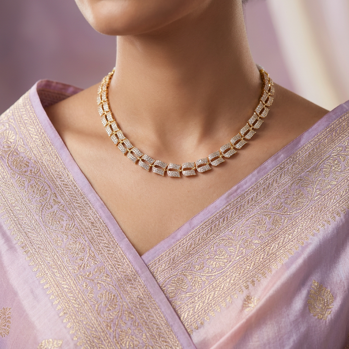 Heritage gold plated short necklace H2232