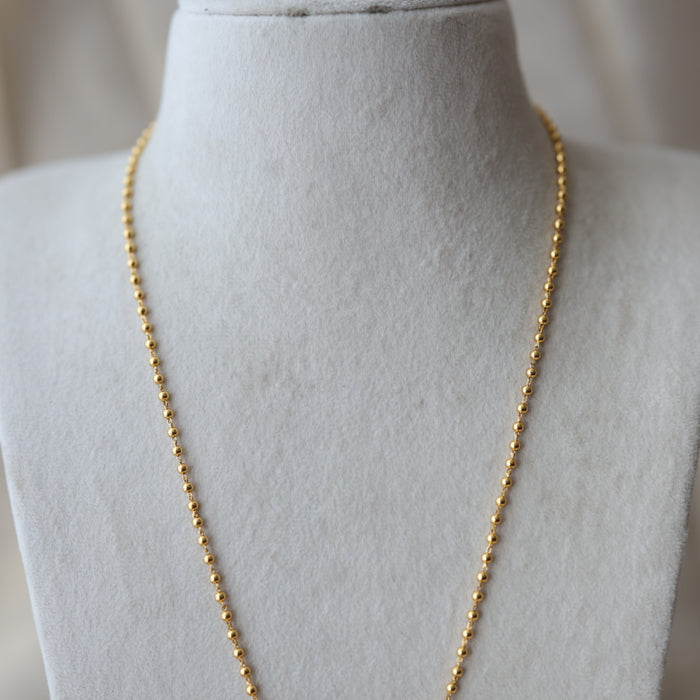 Heritage gold plated white stone pendant long necklace HL3211