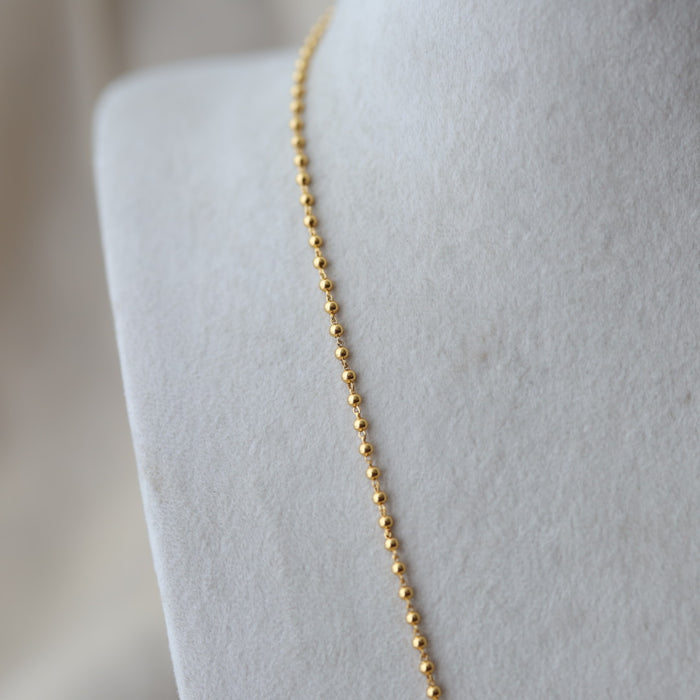 Heritage gold plated white stone pendant long necklace HL3211