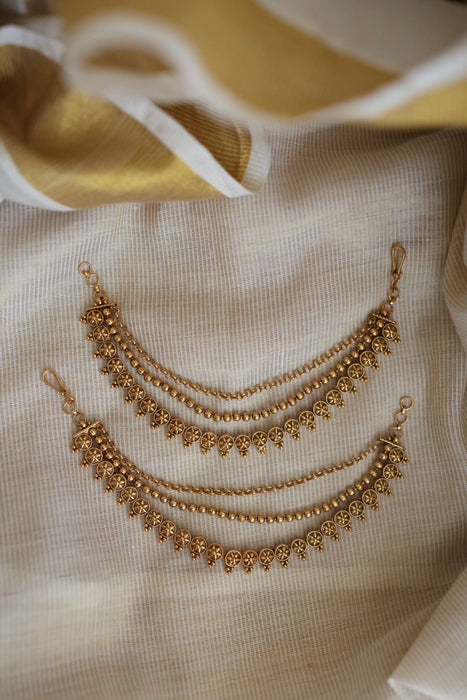 Antique 3 layer gold mattal ear accessories HM112