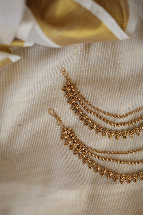 Antique 3 layer gold mattal ear accessories HM112