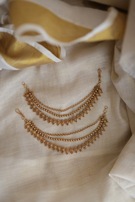 Antique 3 layer gold mattal ear accessories HM112