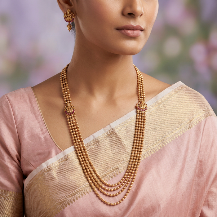 Antique long necklace with earrings LL03567