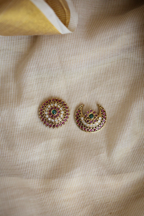 Ruby green stone sun and moon hair accessories HA00355