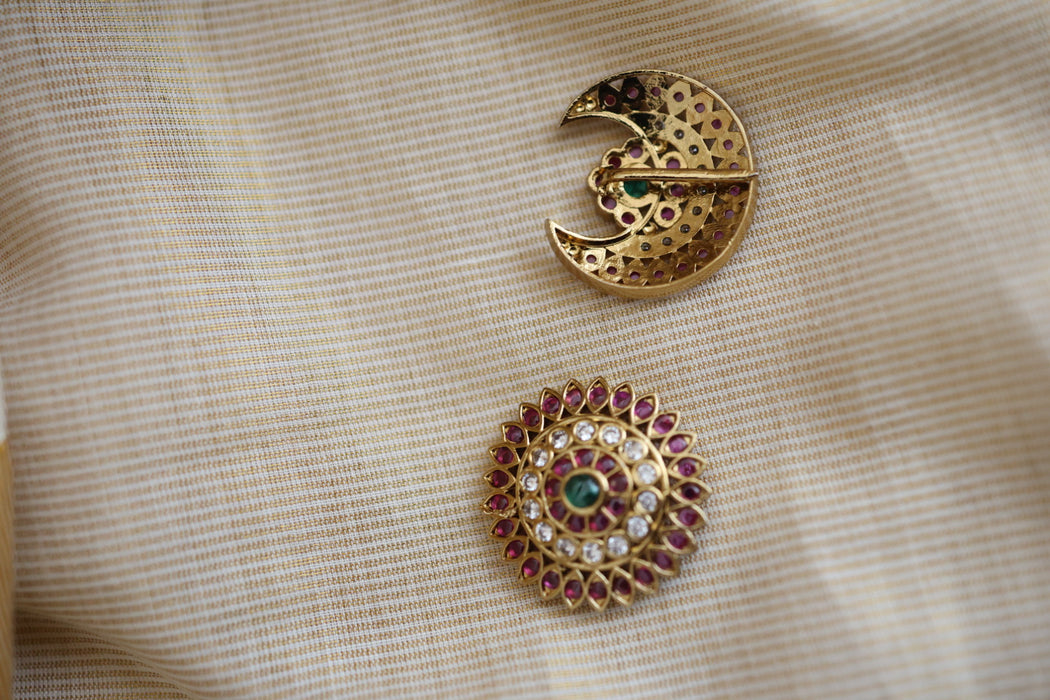 Ruby green stone sun and moon hair accessories HA00355