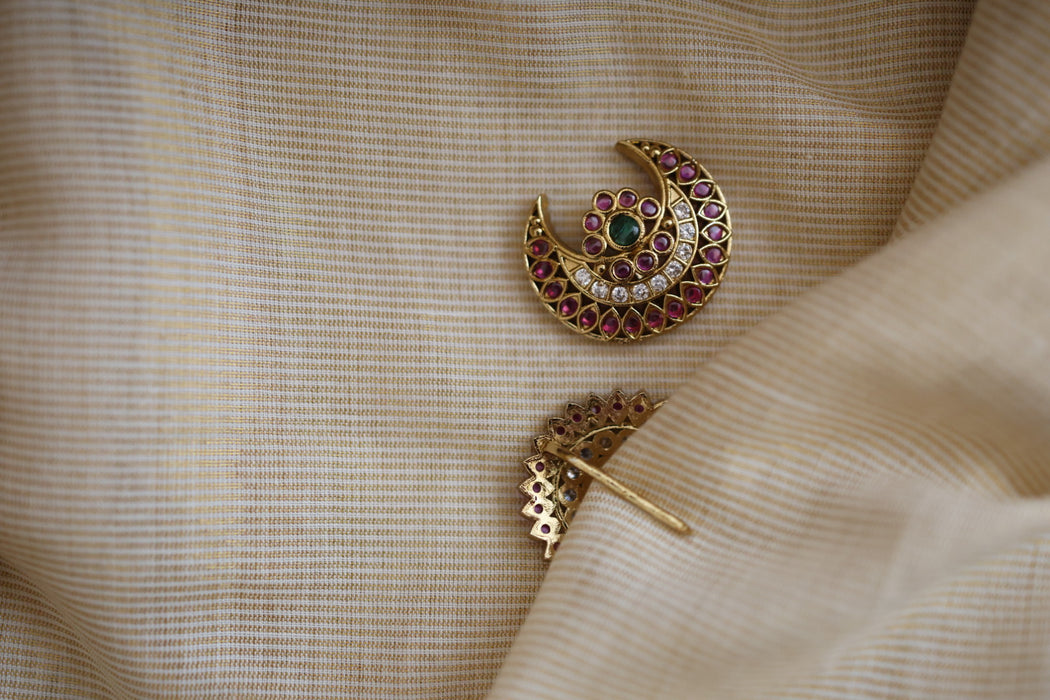 Ruby green stone sun and moon hair accessories HA00355
