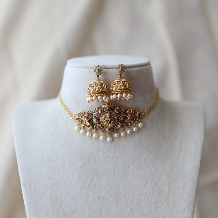 Antique choker necklace with earrings CCB18394