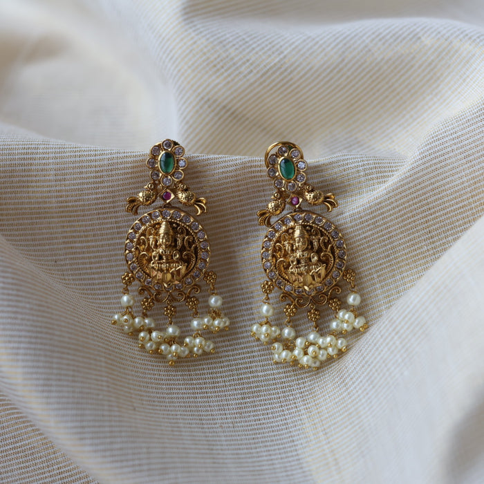 Antique temple design jumka earrings  AD4322