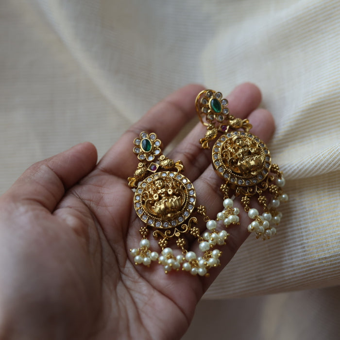 Antique temple design jumka earrings  AD4322
