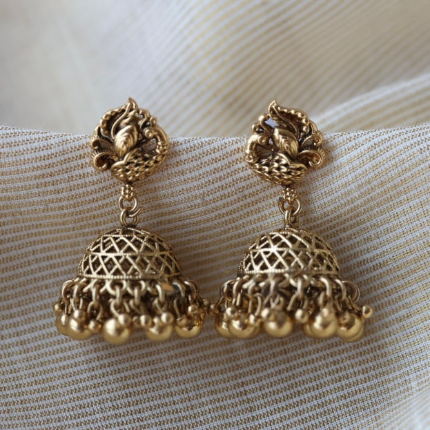 Antique gold jumka earrings  AJ4714