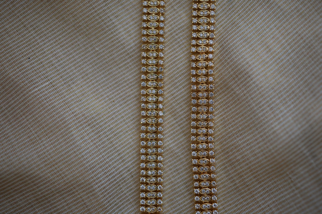 Heritage gold white stone traditional payal HAN12134
