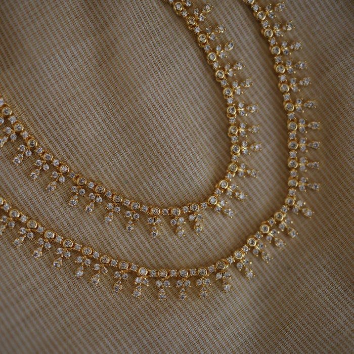 Heritage gold and white stone traditional payal HAN0998