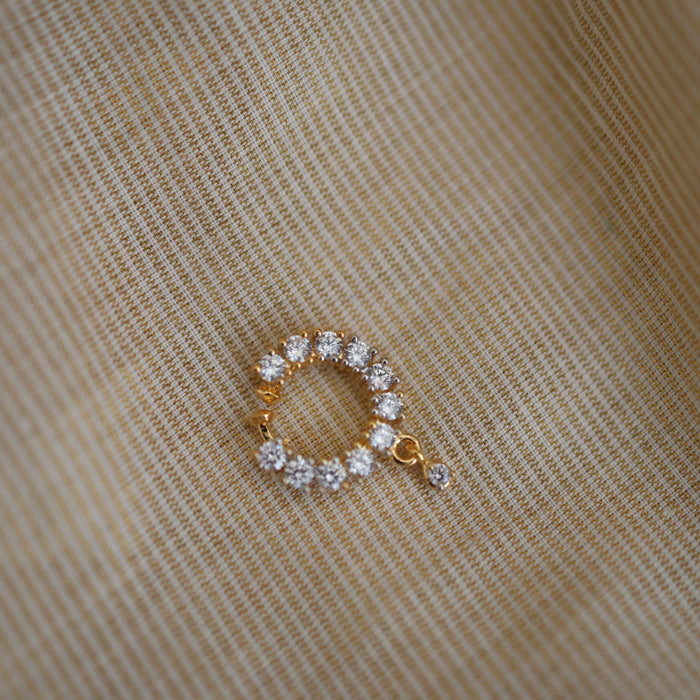 Heritage white stone gold plated nosering HN00123