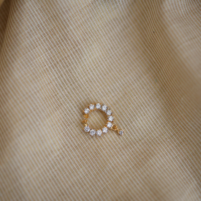 Heritage white stone gold plated nosering HN00123