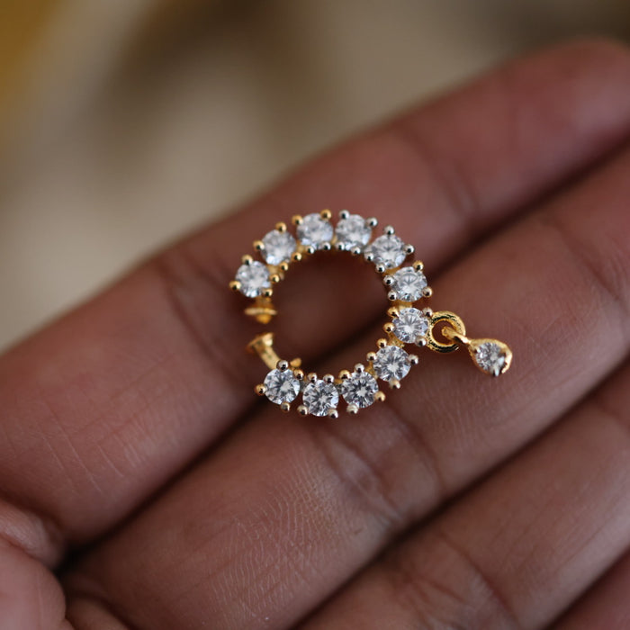 Heritage white stone gold plated nosering HN00123