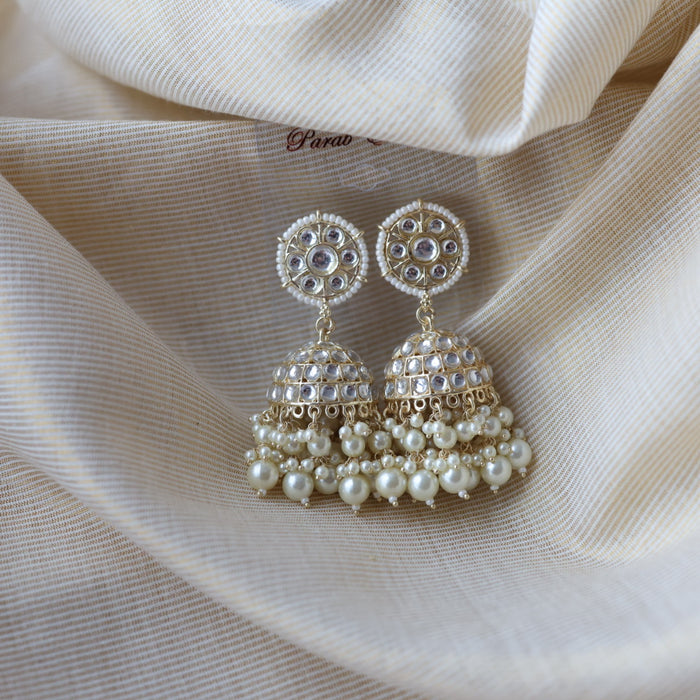 Heera gold and pearl jumka earrings  HJ47899