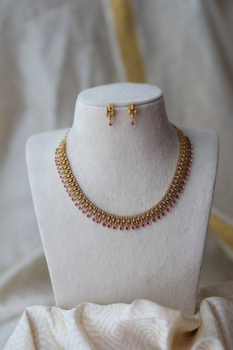 Antique multi stone short necklace TTS41683