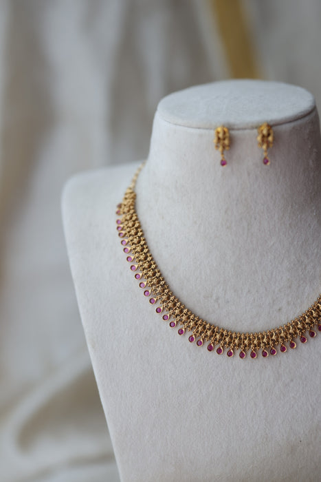 Antique multi stone short necklace TTS41683