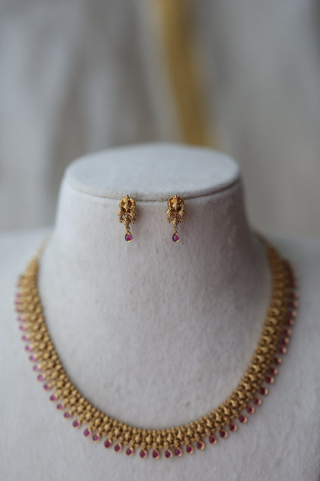 Antique multi stone short necklace TTS41683