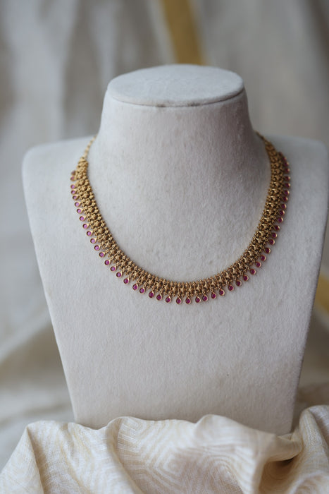 Antique multi stone short necklace TTS41683