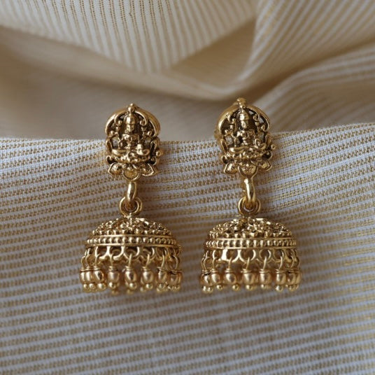 Antique gold temple design jumka earrings  AJ2155