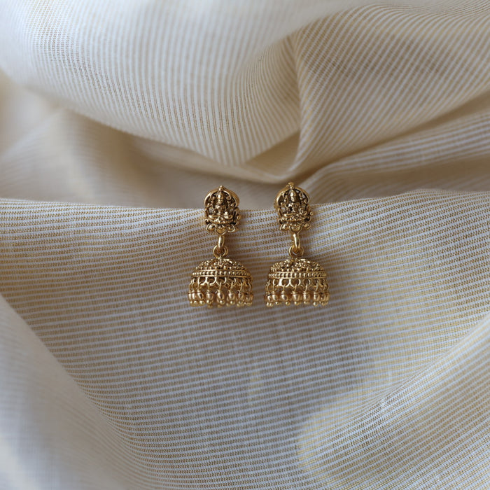 Antique gold temple design jumka earrings  AJ2155