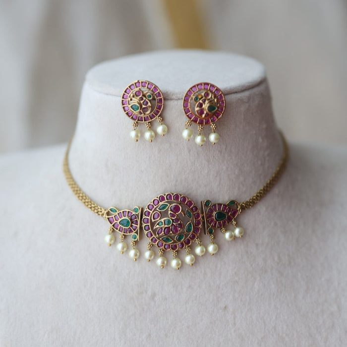 Antique ruby stone choker necklace CCB123994