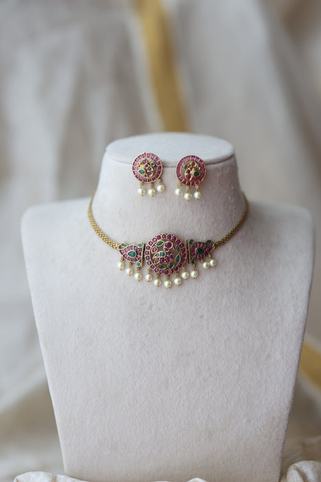 Antique ruby stone choker necklace CCB123994