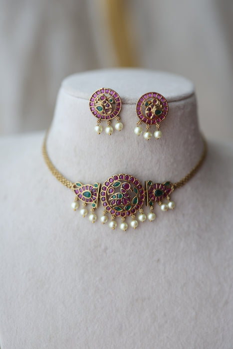 Antique ruby stone choker necklace CCB123994