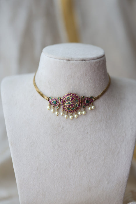 Antique ruby stone choker necklace CCB123994