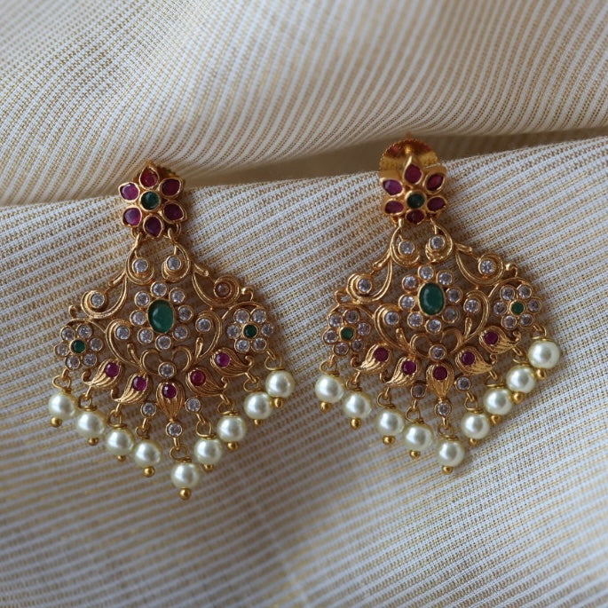 Antique multi stone drop earrings  AD4716
